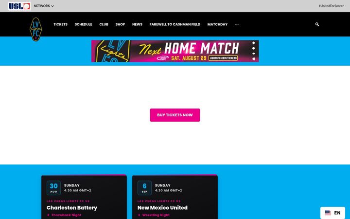 Screenshot of lasvegaslightsfc.com