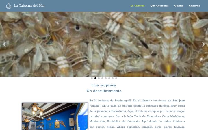 Screenshot of latabernadelmar.es