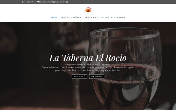Screenshot of latabernaelrocio.com