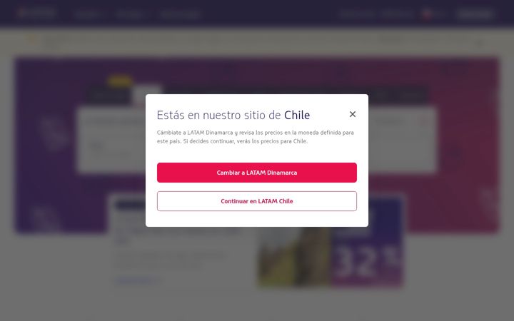 Screenshot di latamairlines.com