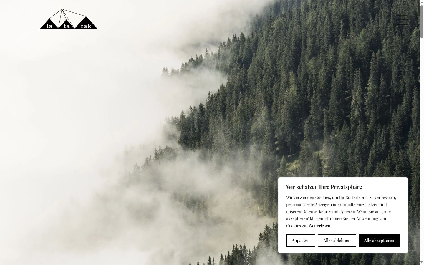 Screenshot del banner di consenso mostrato prima di qualsiasi interazione