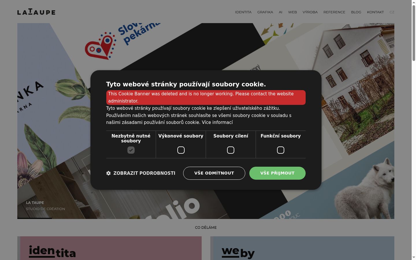 Sutikimo reklamjuostės, rodytos prieš bet kokią sąveiką, ekrano kopija