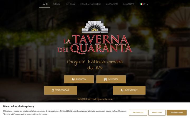 Screenshot of latavernadeiquaranta.com