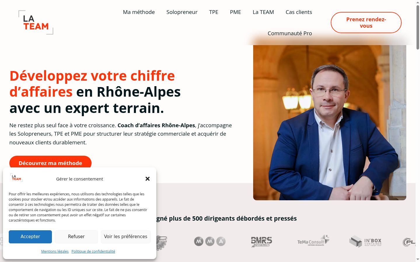 Screenshot del banner di consenso mostrato prima di qualsiasi interazione