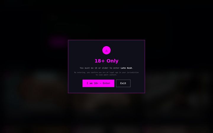 Screenshot of latehush.com