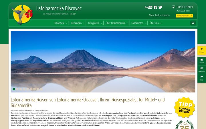 Screenshot of lateinamerika-discover.de