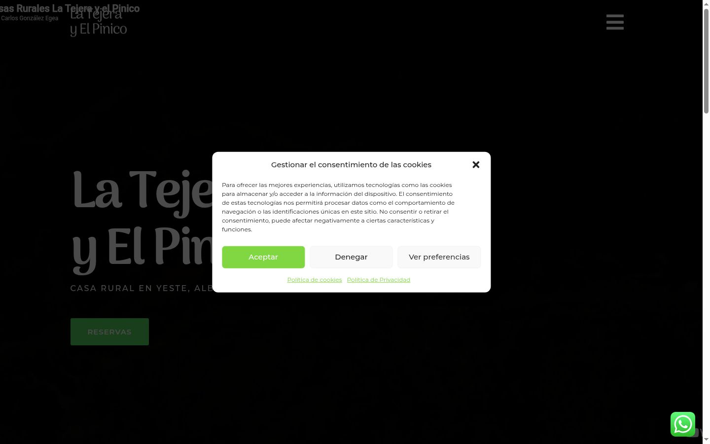 Screenshot del banner di consenso mostrato prima di qualsiasi interazione