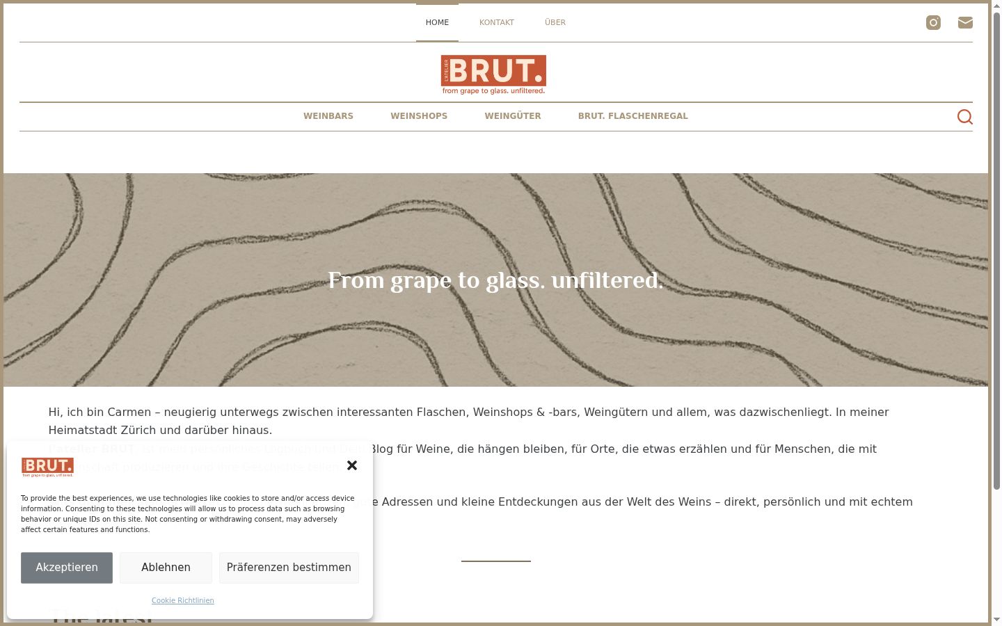 Screenshot del banner di consenso mostrato prima di qualsiasi interazione