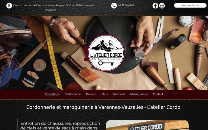 Screenshot of latelier-cordo.fr