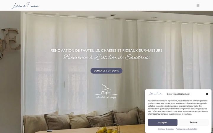 Screenshot of latelier-de-sandrine.fr