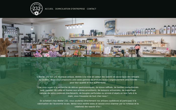 Screenshot of latelier232.ca