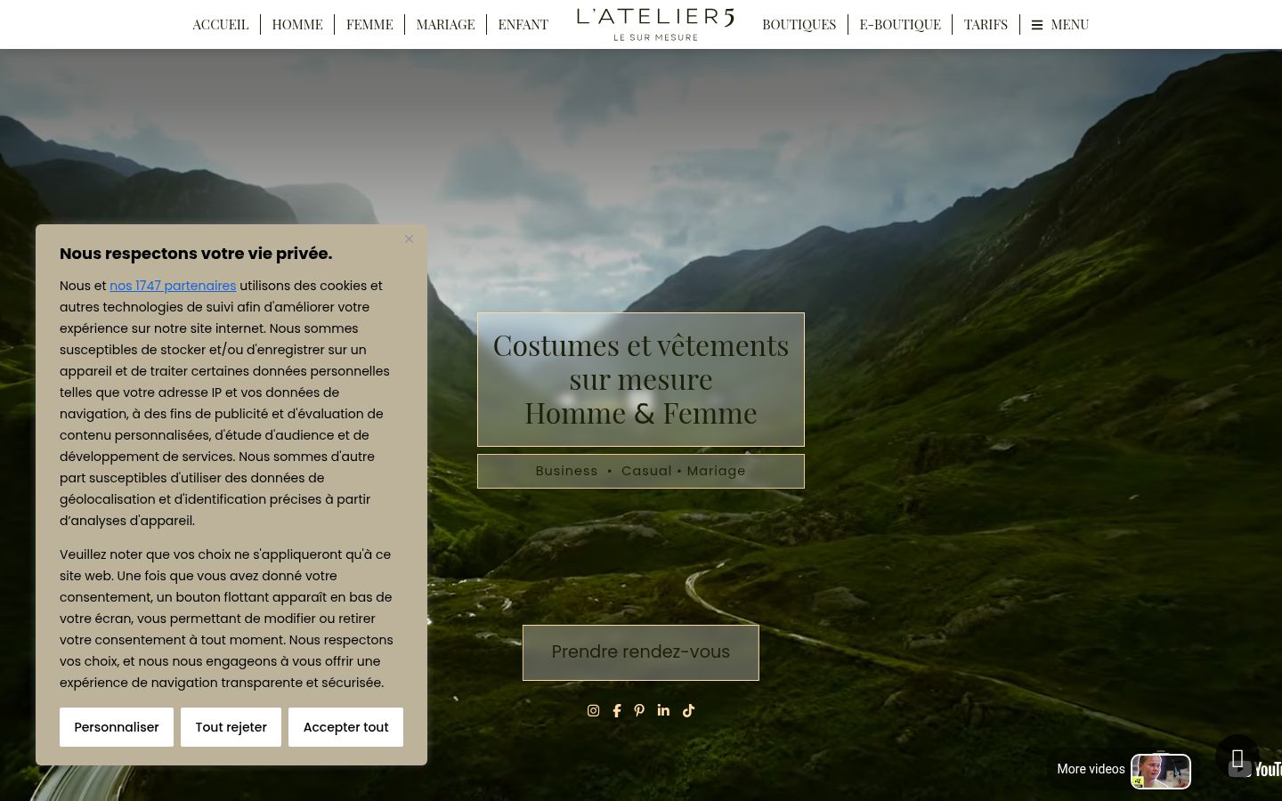 Screenshot of the consent banner shown before any interaction