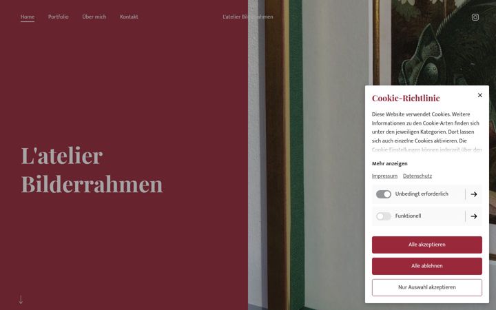 Screenshot of latelierbilderrahmen.at