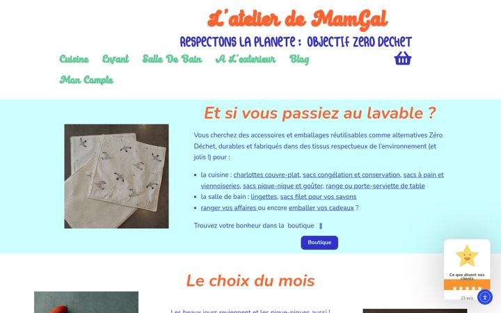 Screenshot of latelierdemamgal.fr