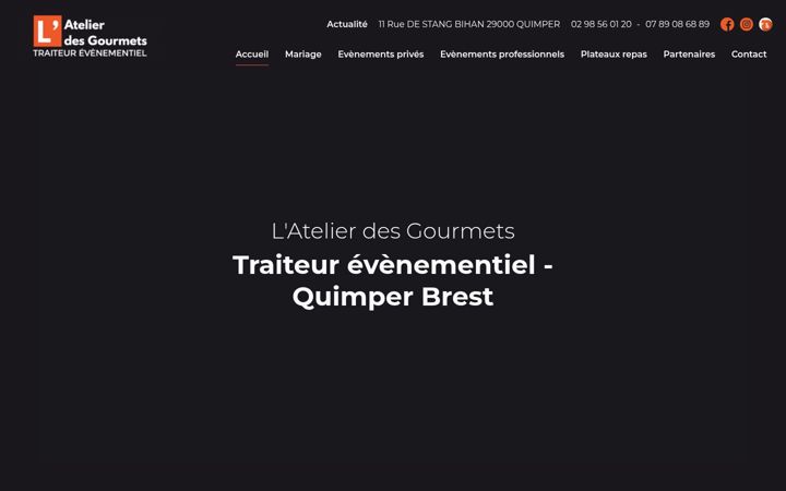 Screenshot of latelierdesgourmets-quimper.net