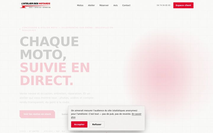 Screenshot of latelierdesmotards.com