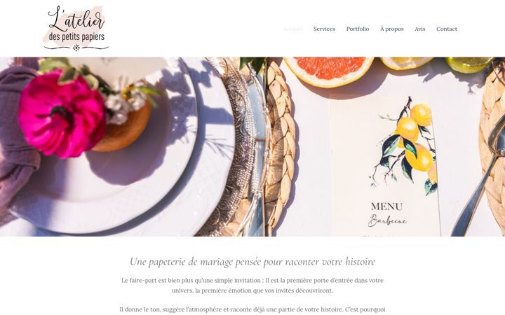 Screenshot of latelierdespetitspapiers.com