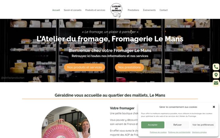Screenshot of latelierdufromage.com