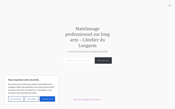 Screenshot of latelierdulongarm.com