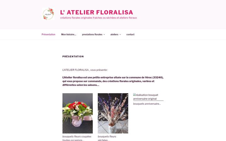 Screenshot of latelierfloralisa.com