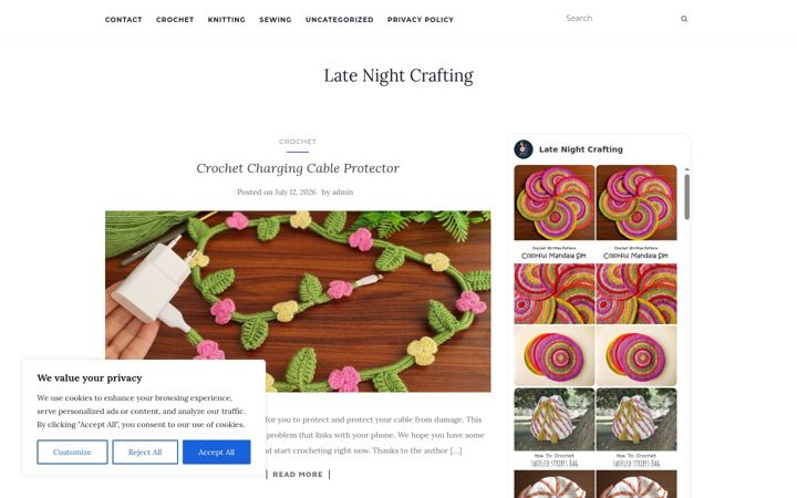 Screenshot of latenightcrafting.com