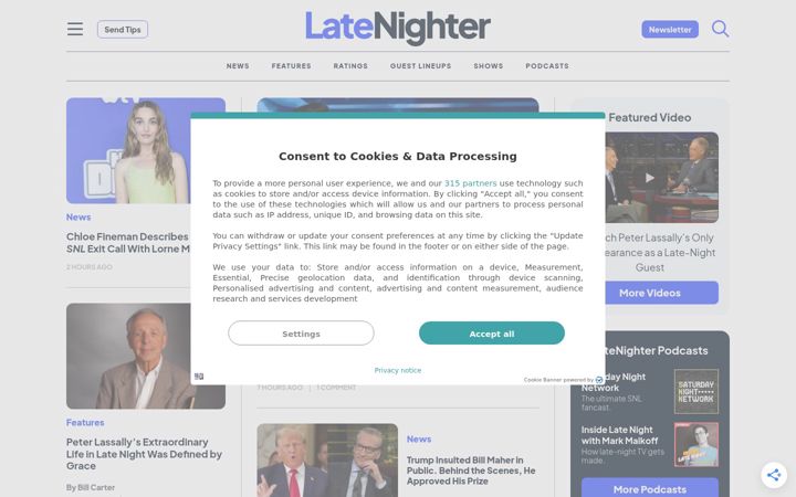 Screenshot of latenighter.com