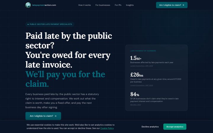 Screenshot of latepaymentaction.com