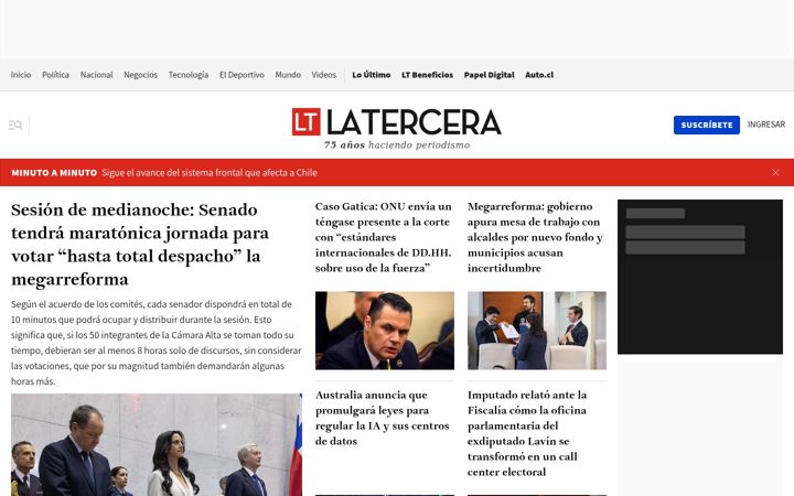 Screenshot ta' latercera.com