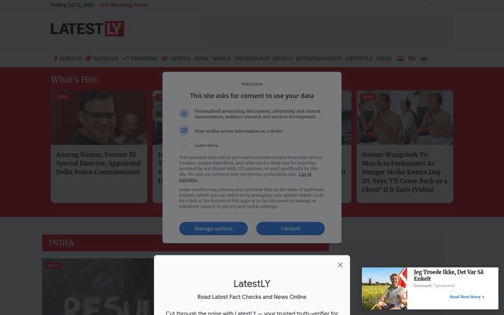 Screenshot di latestly.com