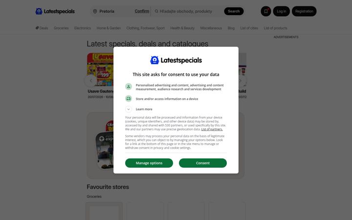 Screenshot of latestspecials.co.za