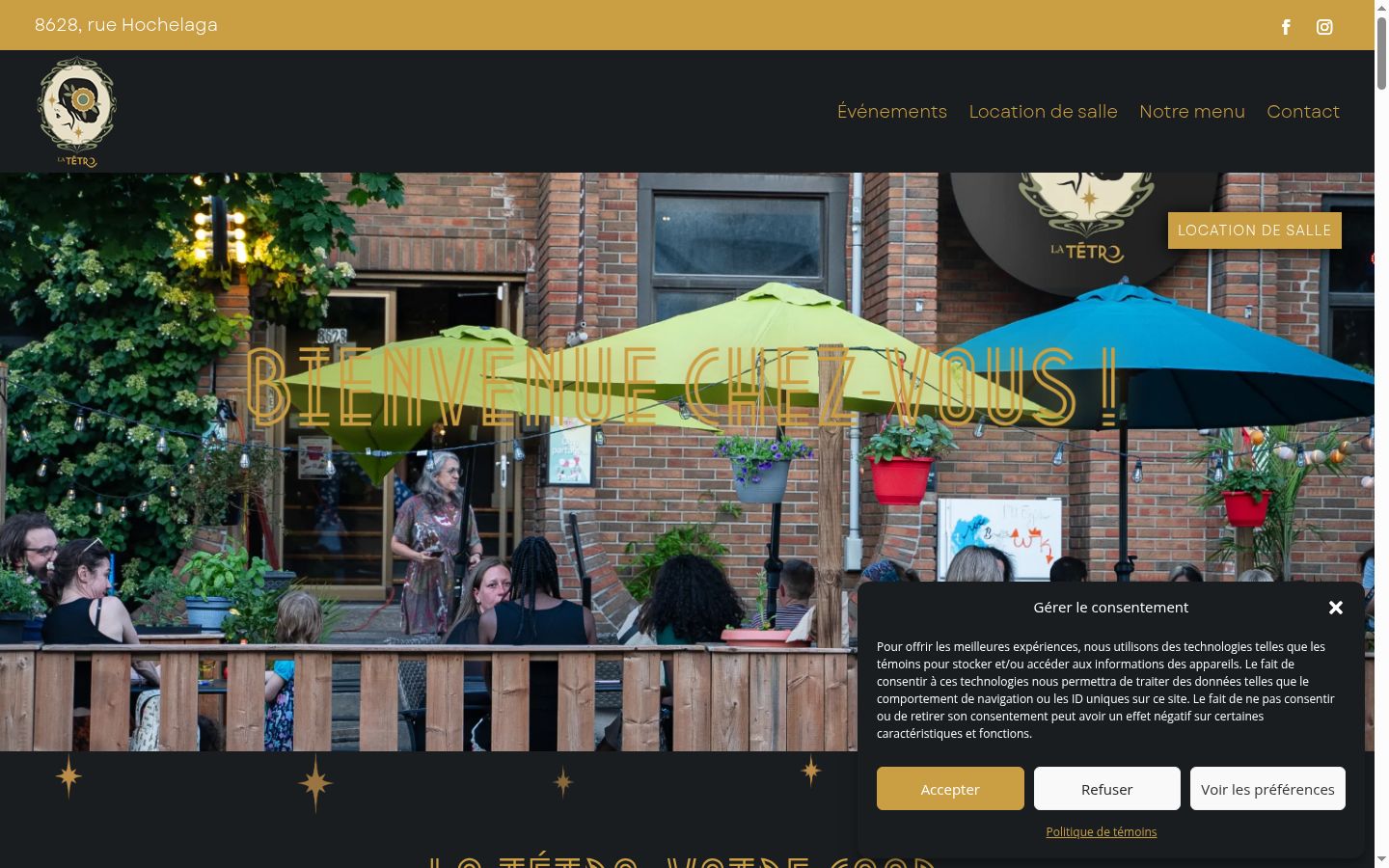 Screenshot of the consent banner shown before any interaction
