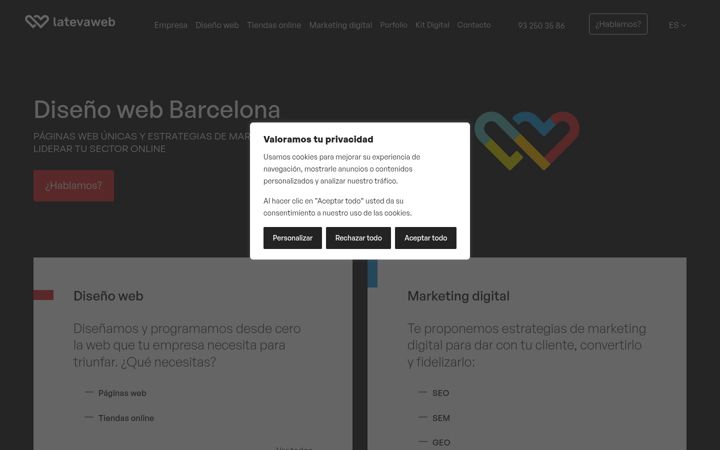 Screenshot of latevaweb.com