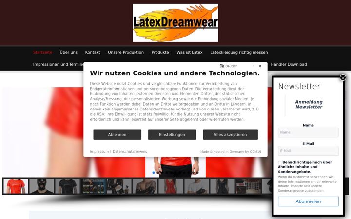 Screenshot of latexdreamwear.de