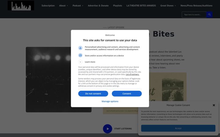 Screenshot of latheatrebites.com