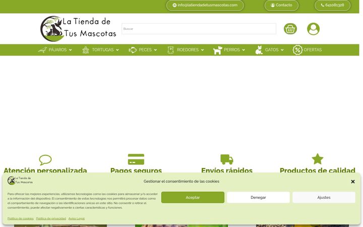 Screenshot of latiendadetusmascotas.com