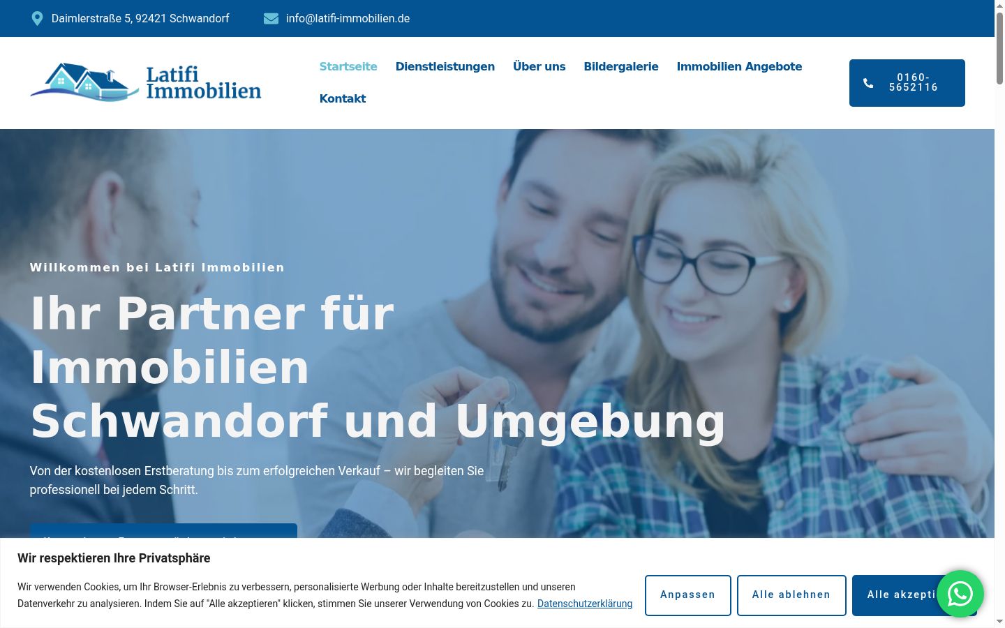 Screenshot of the consent banner shown before any interaction