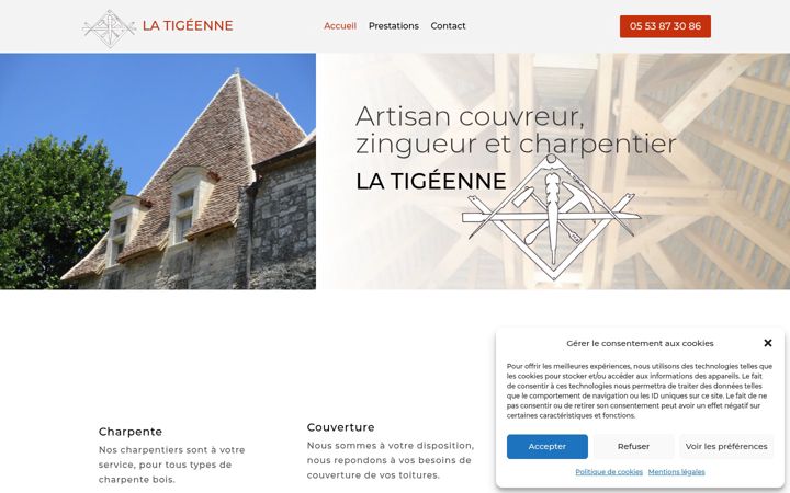Screenshot of latigeenne.fr