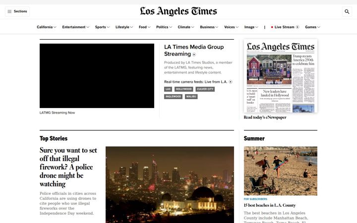 Ekrānuzņēmums no latimes.com