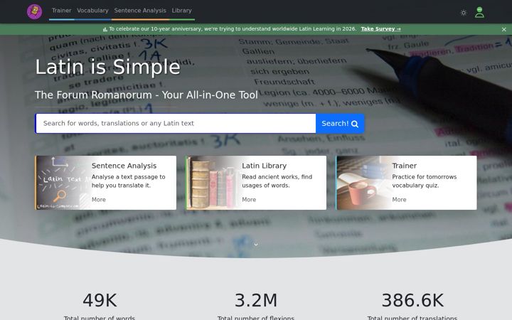 Screenshot di latin-is-simple.com