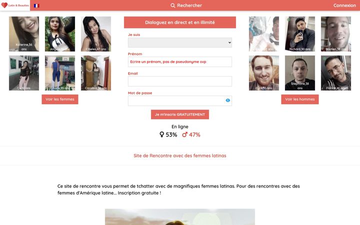 Screenshot of latinandbeauties.com