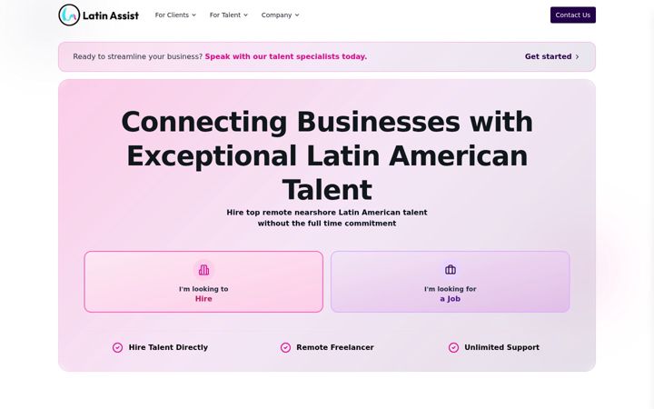 Screenshot of latinassist.com