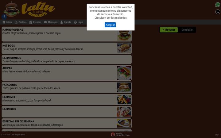 Screenshot of latinburguer.com