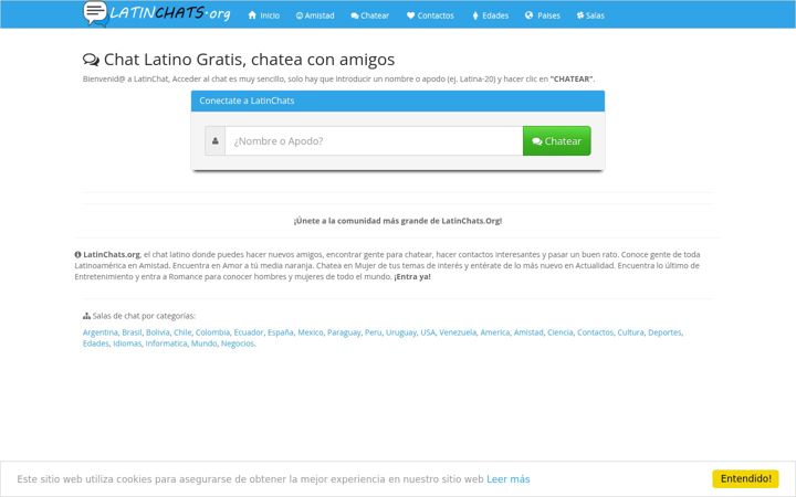 Screenshot of latinchats.org