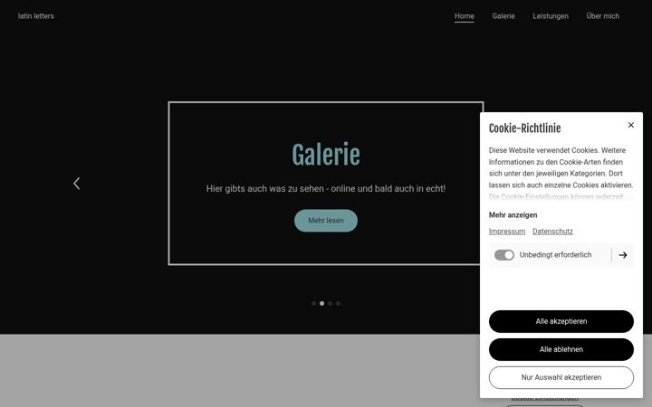 Screenshot of latinletters.de