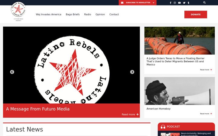 Screenshot of latinorebels.com