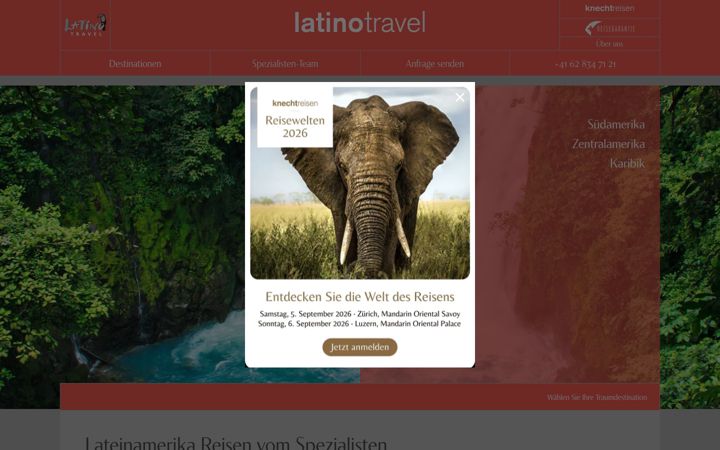 Screenshot of latinotravel.ch