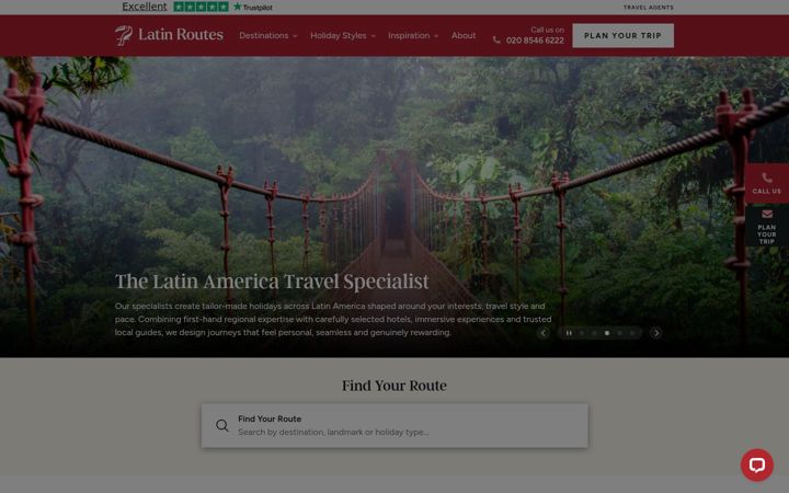 Screenshot of latinroutes.co.uk