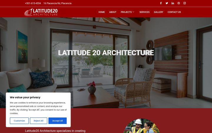Screenshot of latitude20architecture.com