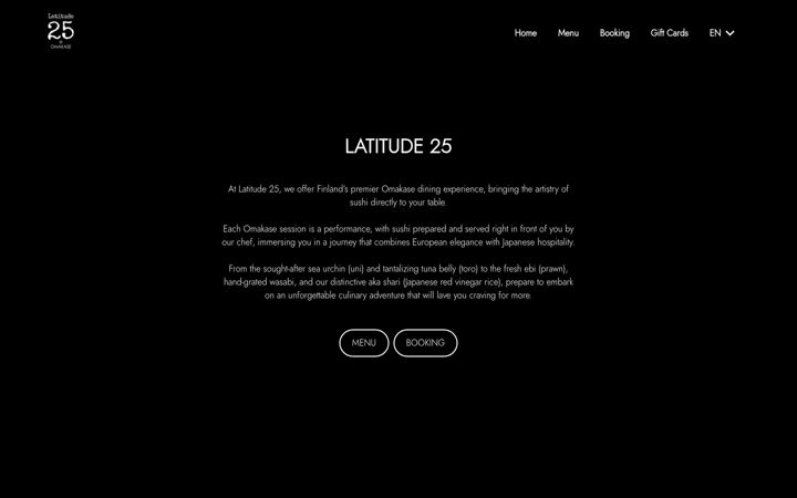 Screenshot of latitude25.fi