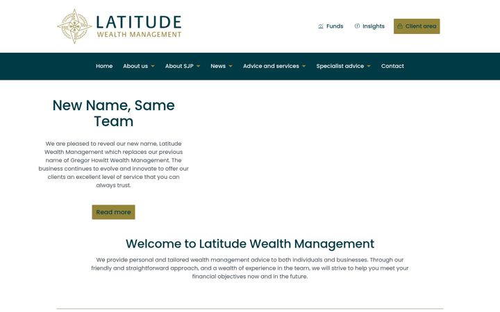 Screenshot of latitudewealth.co.uk